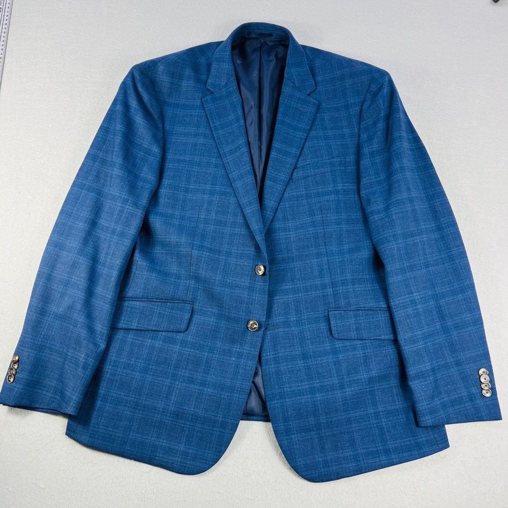 Jos. A. Bank 1905 Tailored Fit Blue Glen Plaid Blazer Sport Coat brrr Comfort - Picture 2 of 6